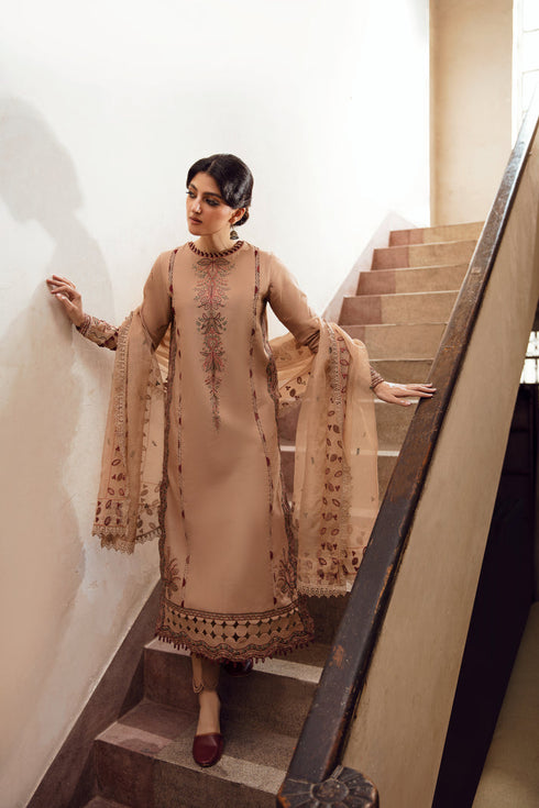 Gisele Embroidered khaddar 3 Piece Suit MOON STONE