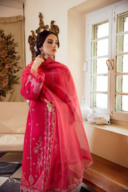 Gisele Embroidered khaddar 3 Piece Suit PINK MELLOW