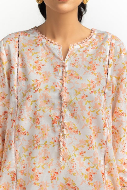 Gul Ahmed Ready to Wear 3PC Lawn Printed Suit With Embroidered IUSTKSD-543