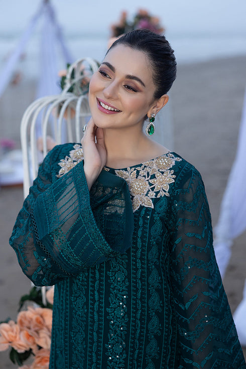Azure Embroidered Chiffon 3 piece suit Jasper Shine