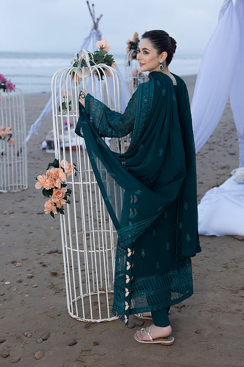 Azure Embroidered Chiffon 3 piece suit Jasper Shine