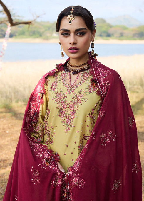 Hussain Rehar Embroidered Lawn Suit Minted
