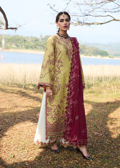 Hussain Rehar Embroidered Lawn Suit Minted