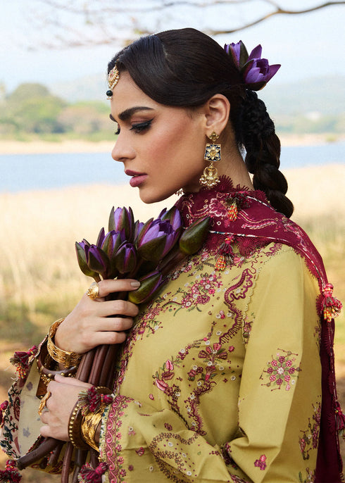 Hussain Rehar Embroidered Lawn Suit Minted