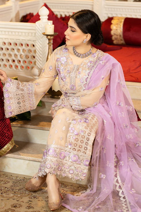 Imrozia Embroidered Chiffon 3 Piece Suit L-264 Avon Pearl