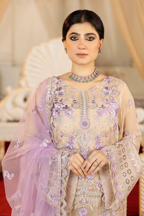 Imrozia Embroidered Chiffon 3 Piece Suit L-264 Avon Pearl