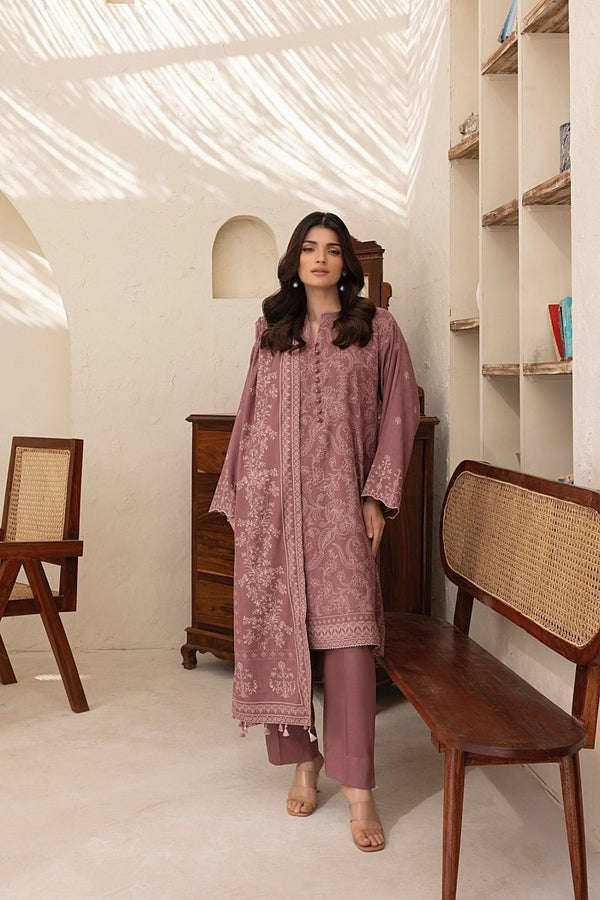 Lakhany 03 Piece Unstitched Pashmina Printed Suit - LG-AR-0071-A