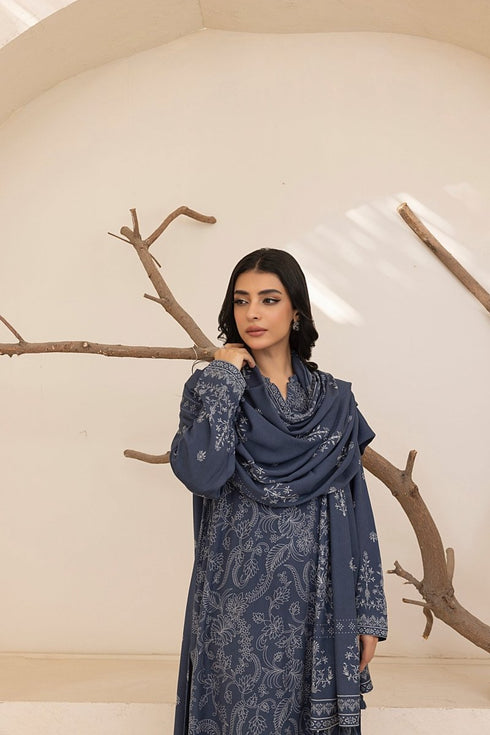 Lakhany 03 Piece Unstitched Pashmina Printed Suit - LG-AR-0071-B