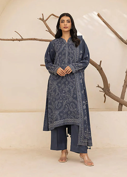 Lakhany 03 Piece Unstitched Pashmina Printed Suit - LG-AR-0071-B