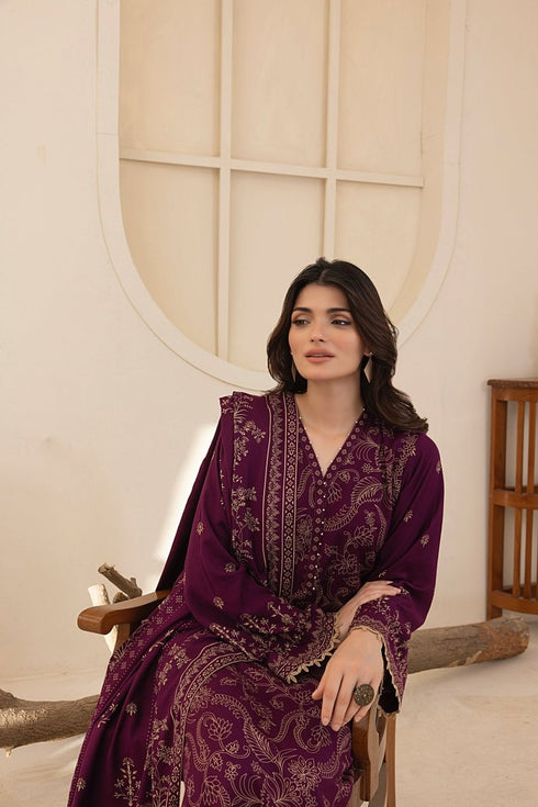 Lakhany 03 Piece Unstitched Pashmina Printed Suit - LG-AR-0071-C
