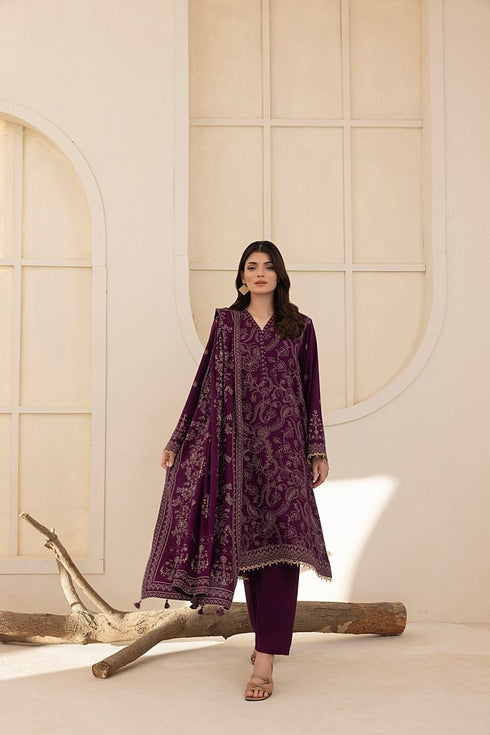 Lakhany 03 Piece Unstitched Pashmina Printed Suit - LG-AR-0071-C