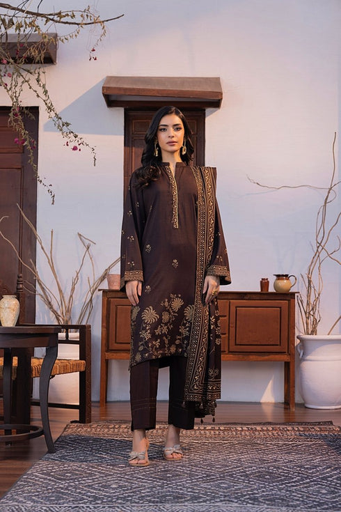 Lakhany 03 Piece Unstitched Pearl Printed Marina Suit - LG-AR-0096-A