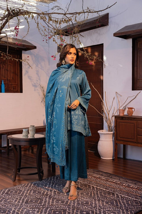 Lakhany 03 Piece Unstitched Pearl Printed Marina Suit - LG-AR-0096-B