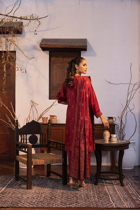Lakhany 03 Piece Unstitched Pearl Printed Marina Suit - LG-AR-0097-B