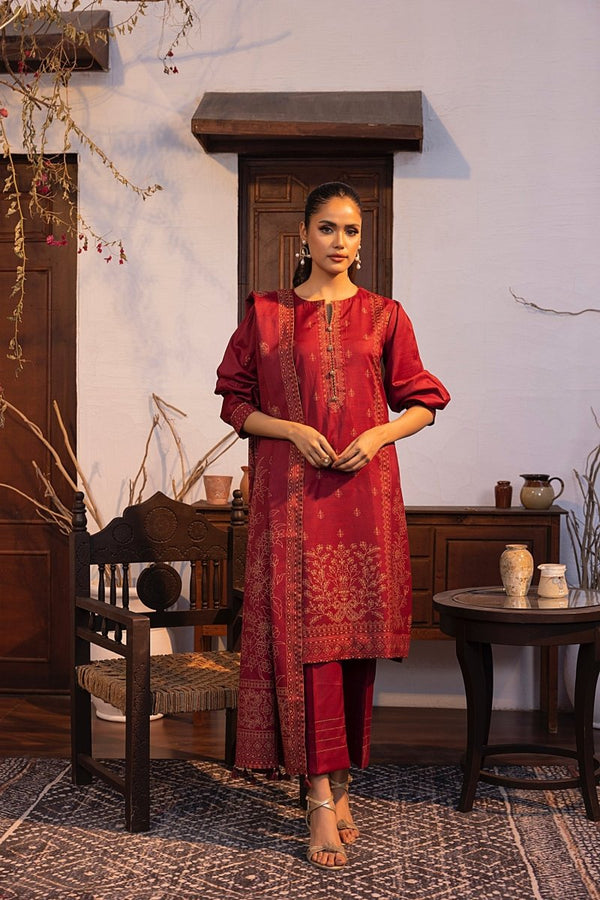 Lakhany 03 Piece Unstitched Pearl Printed Marina Suit - LG-AR-0097-B