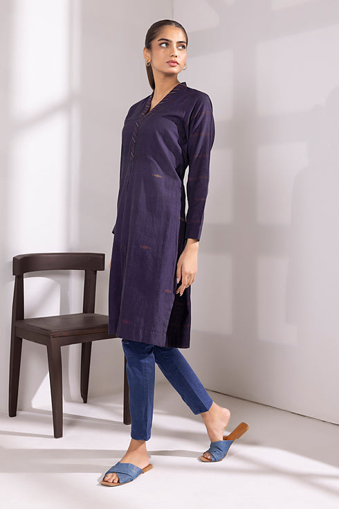 Lakhany 01 Piece Ready to Wear Yarn Dyed Cotton Embroidered Shirt - LG-IZ-0144