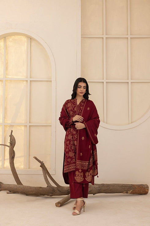 Lakhany 03 Piece Unstitched Pashmina Printed Suit - LG-IZ-0268-A