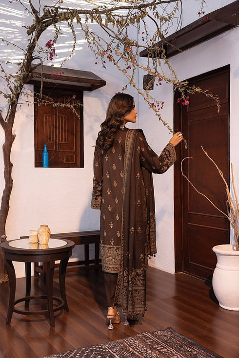 Lakhany 03 Piece Unstitched Pearl Printed Marina Suit - LG-MM-0816-B