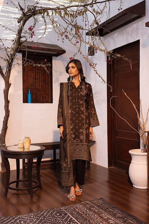 Lakhany 03 Piece Unstitched Pearl Printed Marina Suit - LG-MM-0816-B