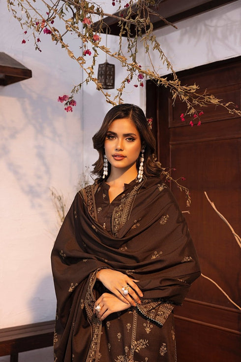 Lakhany 03 Piece Unstitched Pearl Printed Marina Suit - LG-MM-0816-B