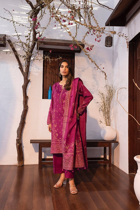 Lakhany 03 Piece Unstitched Pearl Printed Marina Suit - LG-MM-0816-C