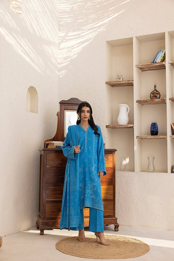 Lakhany 03 Piece Unstitched Pashmina Printed Suit - LG-RL-0116-A