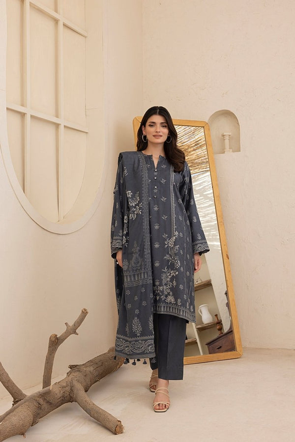Lakhany 03 Piece Unstitched Pashmina Printed Suit - LG-RL-0116-B
