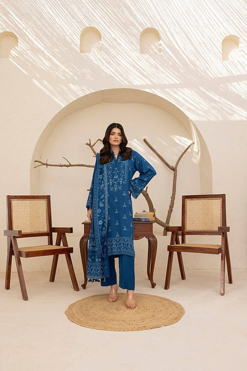 Lakhany 03 Piece Unstitched Pashmina Printed Suit - LG-RL-0118-A