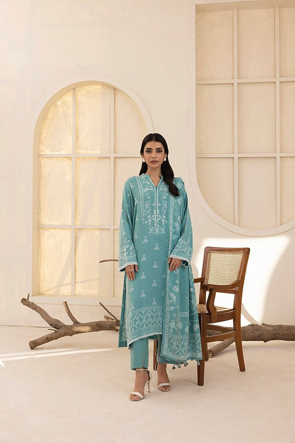 Lakhany 03 Piece Unstitched Pashmina Printed Suit - LG-RL-0118-C