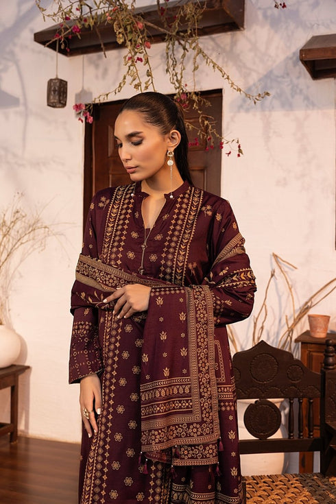 Lakhany 03 Piece Unstitched Pearl Printed Marina Suit - LG-RL-0142-B