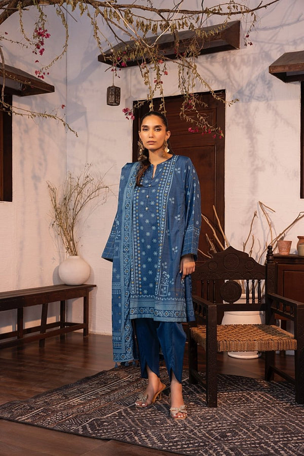 Lakhany 03 Piece Unstitched Pearl Printed Marina Suit - LG-RL-0142-C