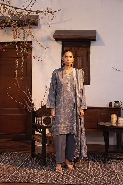 Lakhany 03 Piece Unstitched Pearl Printed Marina Suit - LG-RL-0143-A