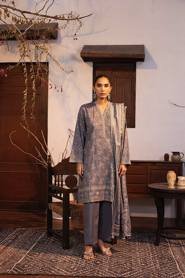 Lakhany 03 Piece Unstitched Pearl Printed Marina Suit - LG-RL-0143-A