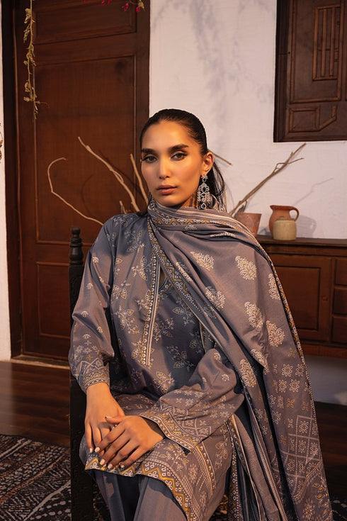 Lakhany 03 Piece Unstitched Pearl Printed Marina Suit - LG-RL-0143-A