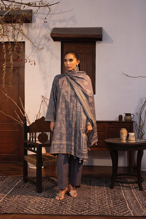 Lakhany 03 Piece Unstitched Pearl Printed Marina Suit - LG-RL-0143-A