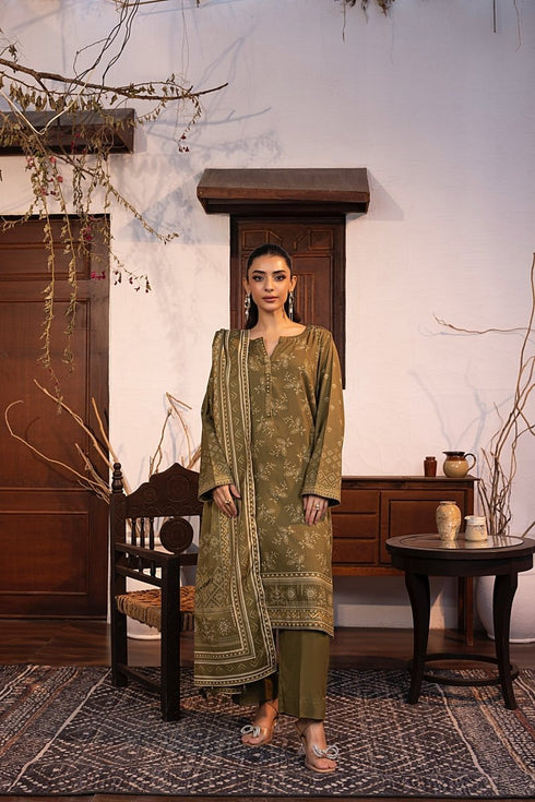 Lakhany 03 Piece Unstitched Pearl Printed Marina Suit - LG-RL-0143-C
