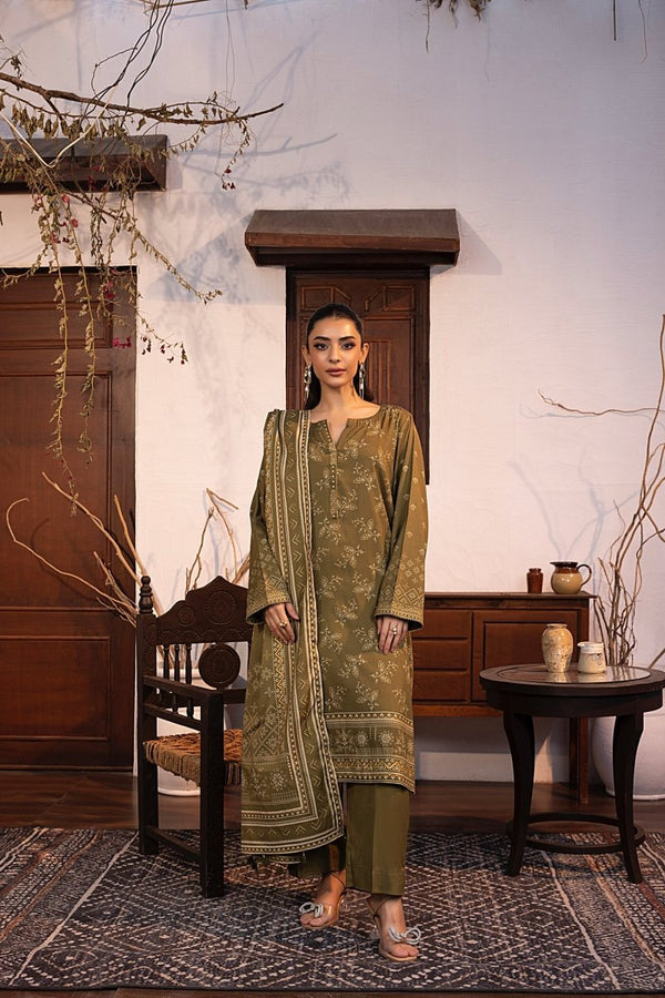 Lakhany 03 Piece Unstitched Pearl Printed Marina Suit - LG-RL-0143-C