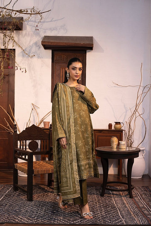 Lakhany 03 Piece Unstitched Pearl Printed Marina Suit - LG-RL-0143-C