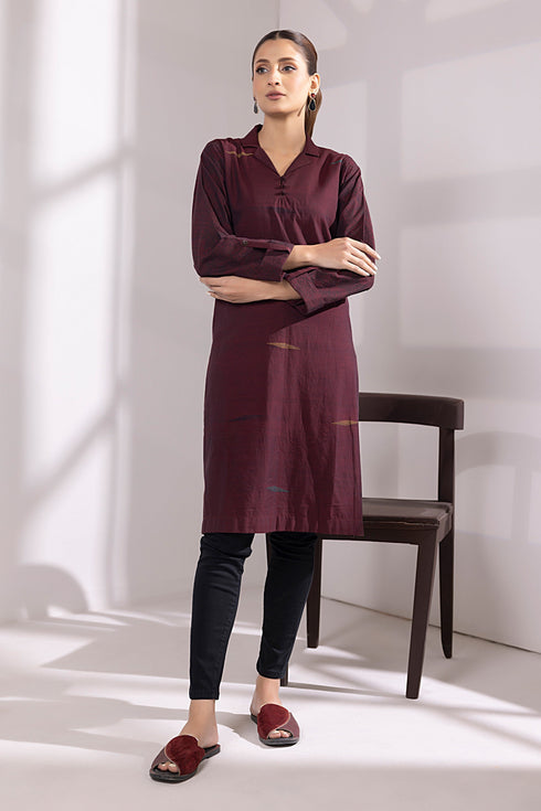 Lakhany 01 Piece Ready to Wear Yarn Dyed Cotton Embroidered Shirt - LG-SK-0187