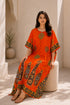 Women’s 100% Cotton Paisley Print Kaftan Dress – Plus Size Beach Cover-Up with Pockets