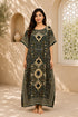Women’s 100% Cotton African Print Kaftan Dress – Plus Size Long Dashiki Beach Cover-Up with Pockets