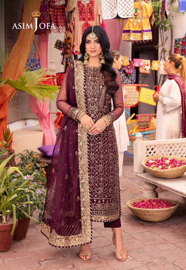 Asim Jofa Organza Suit AJEM-24