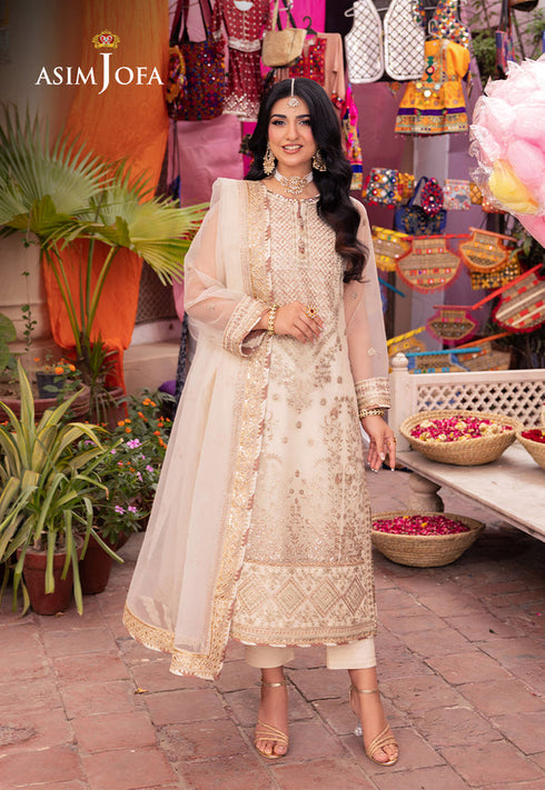 Asim Jofa Organza Suit AJEM-11