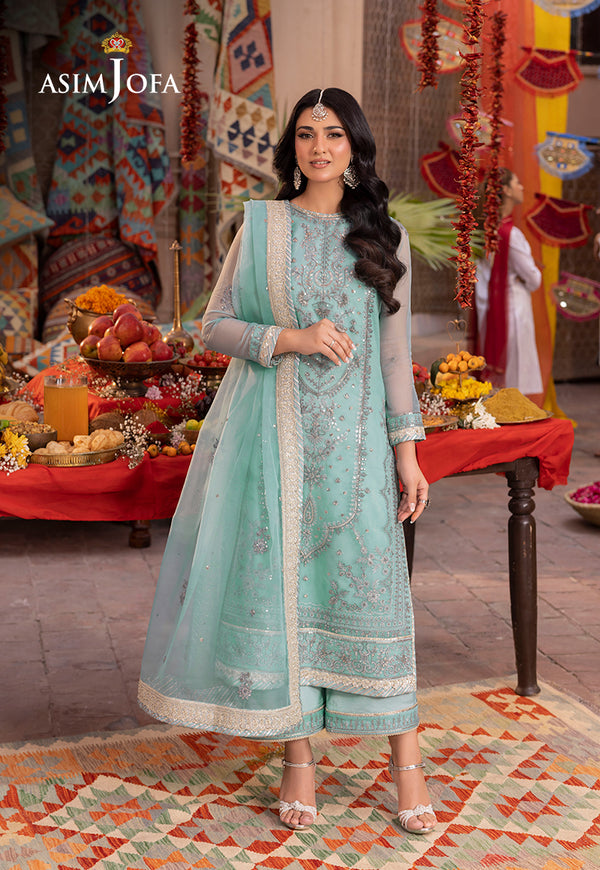 Asim Jofa Organza Suit AJEM-21