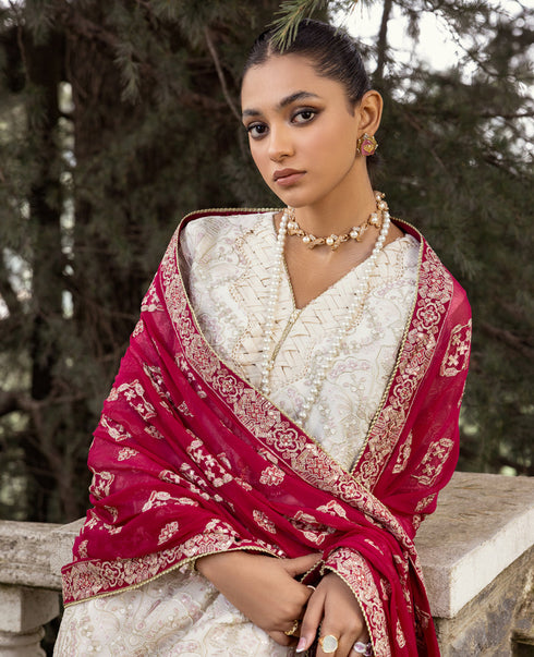 Xenia Embroidered Chiffon 3 Piece Suit - SHAQRAA