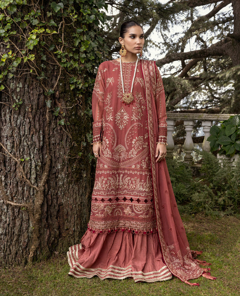 Xenia Embroidered Chiffon 3 Piece Suit - ABHA