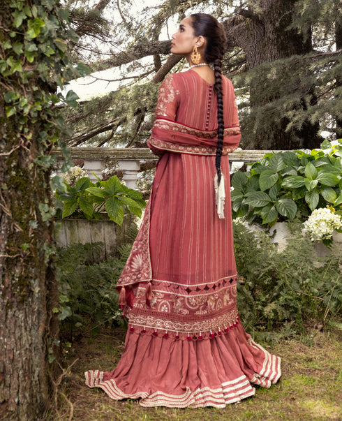 Xenia Embroidered Chiffon 3 Piece Suit - ABHA