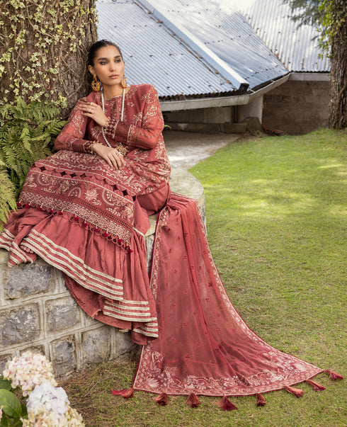 Xenia Embroidered Chiffon 3 Piece Suit - ABHA