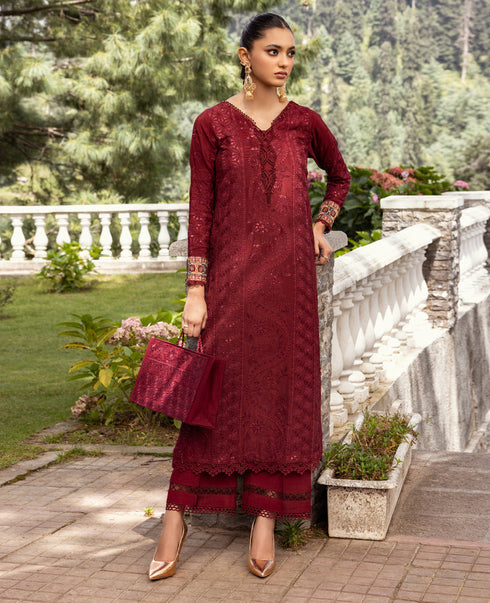 Xenia Embroidered Chiffon 3 Piece Suit - TANYA