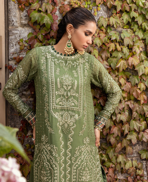 Xenia Embroidered Chiffon 3 Piece Suit - ABAL